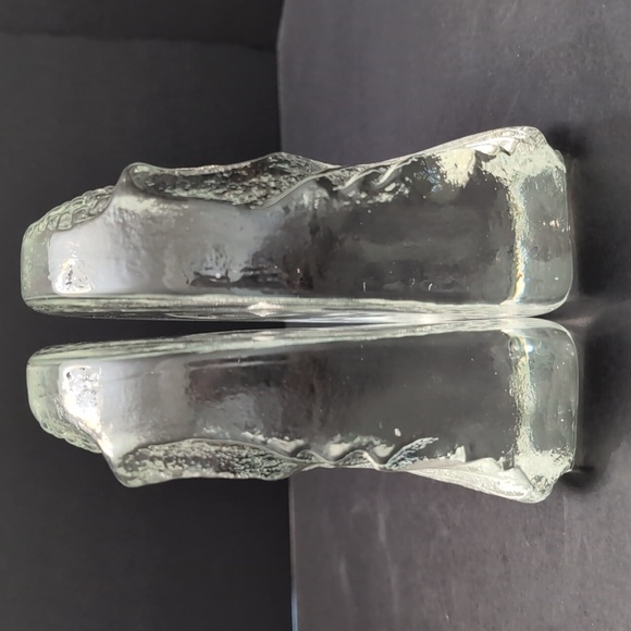 VGT,Clear Art Glass Pilgrim Owl Bookends. - Picture 5 of 8